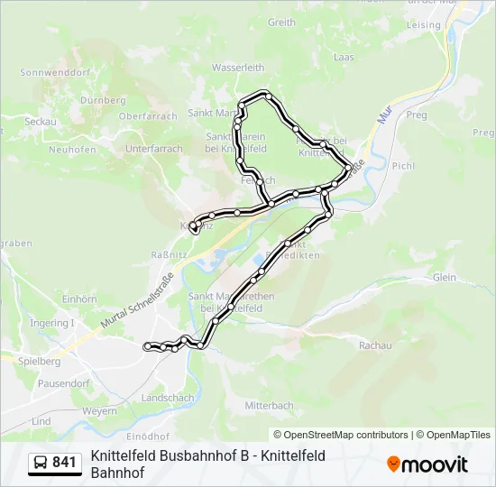 841 Bus Line Map