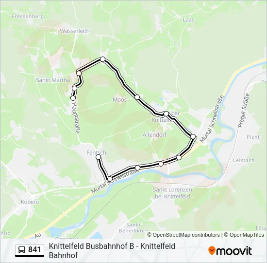 841 Bus Line Map