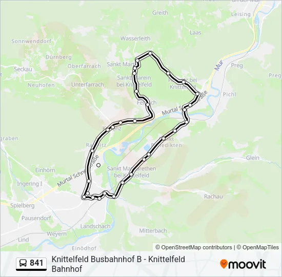 841 Bus Line Map