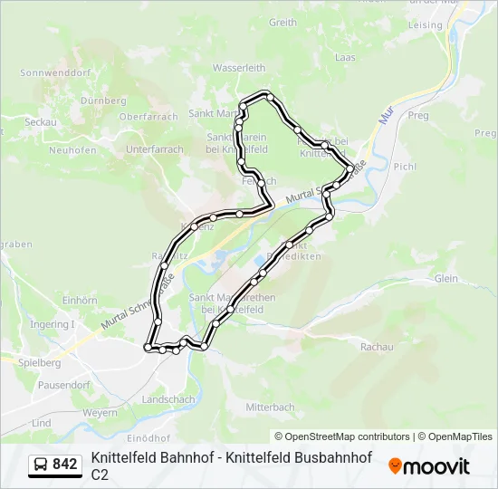 842 Bus Line Map