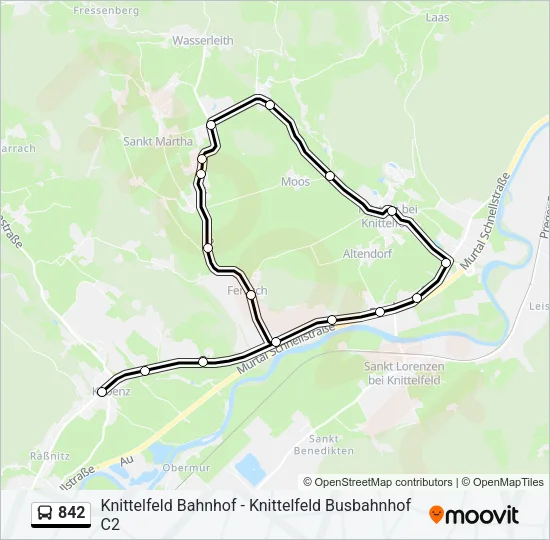 842 Bus Line Map