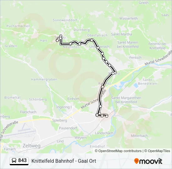 843 Bus Line Map