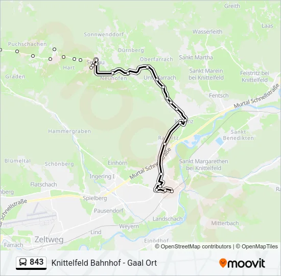 843 Bus Line Map