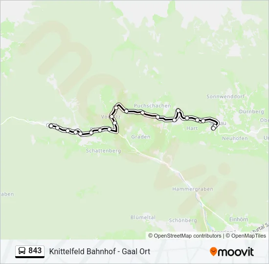 843 Bus Line Map