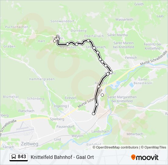 Buslinie 843 Karte