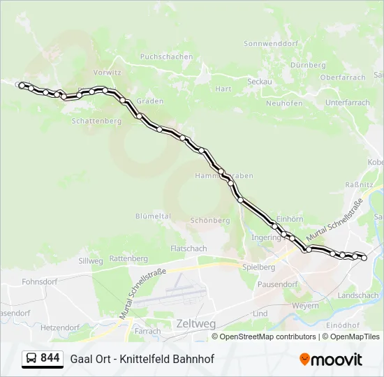 844 Bus Line Map