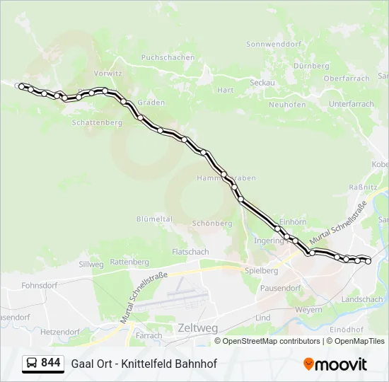 844 Bus Line Map