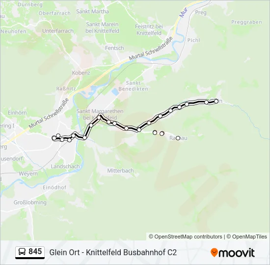 845 Bus Line Map