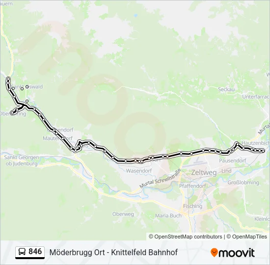 846 Bus Line Map