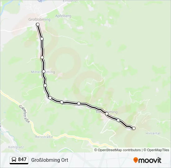 847 Bus Line Map