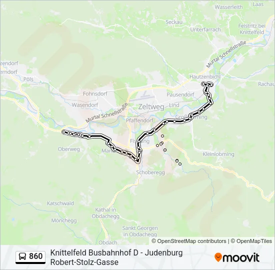 860 Bus Line Map