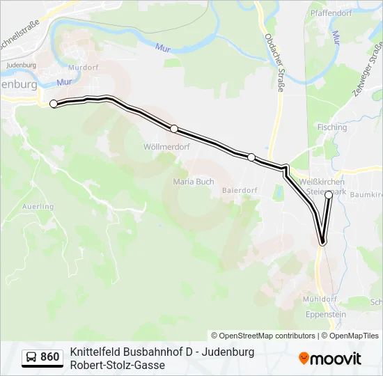 860 Bus Line Map