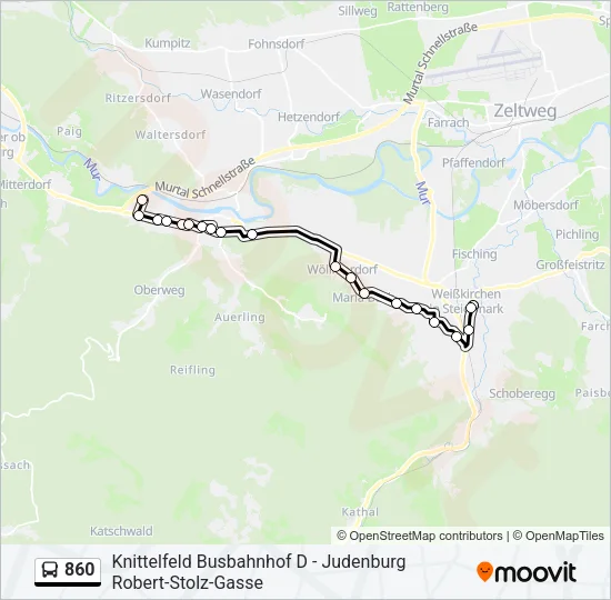 860 Bus Line Map