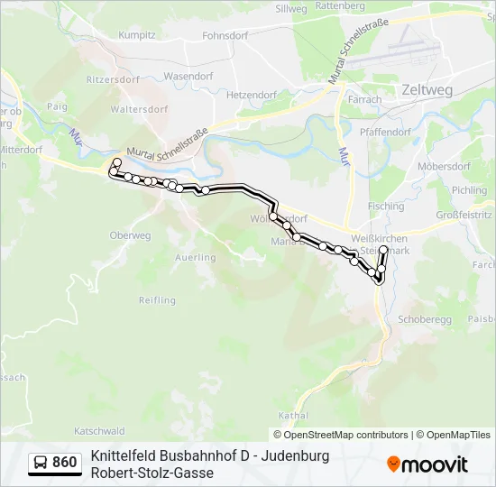 860 Bus Line Map