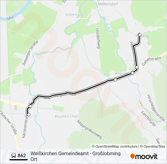862 Bus Line Map