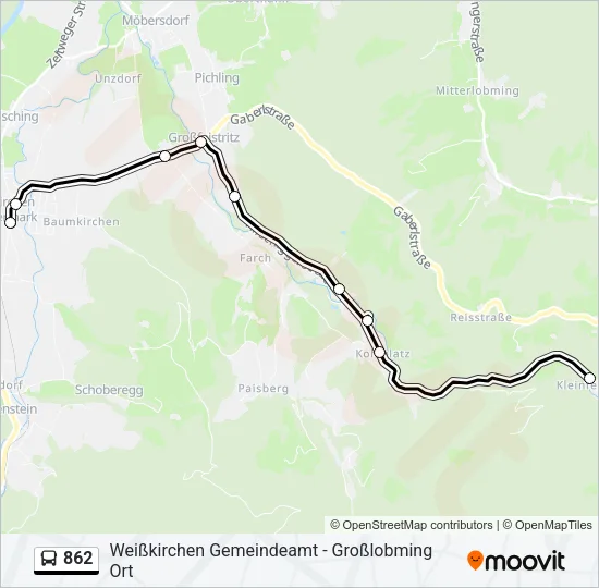 862 Bus Line Map