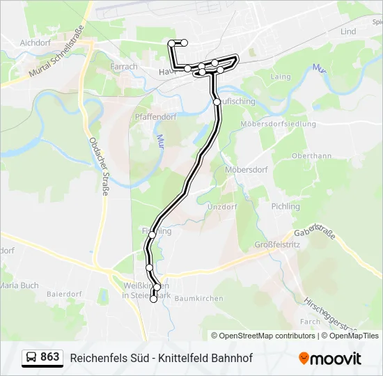 863 Bus Line Map