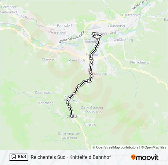 863 Bus Line Map