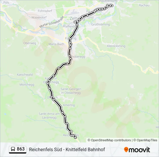 863 Bus Line Map