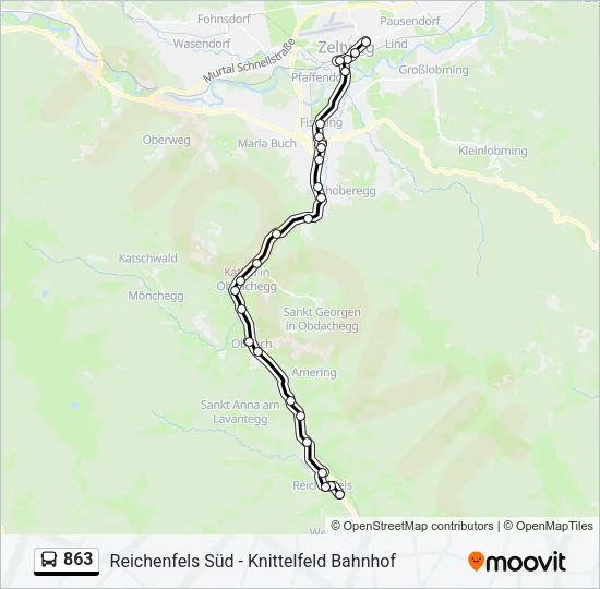 863 Bus Line Map