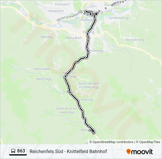 863 Bus Line Map