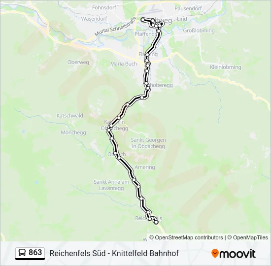 863 Bus Line Map