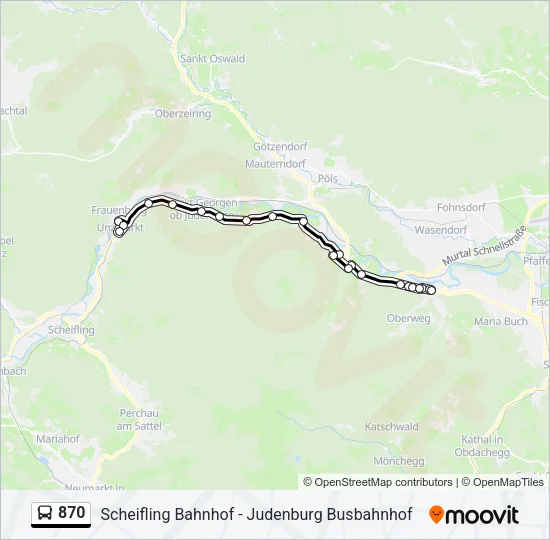870 Bus Line Map