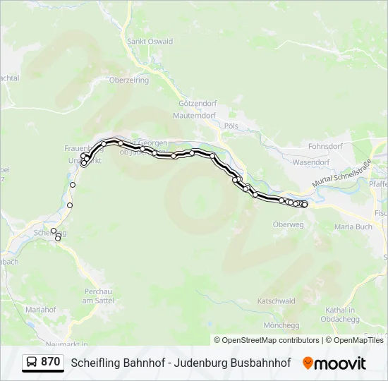 870 Bus Line Map
