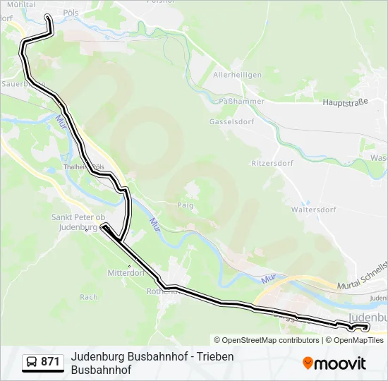 871 Bus Line Map