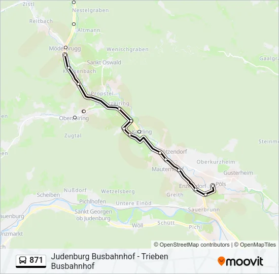 871 Bus Line Map