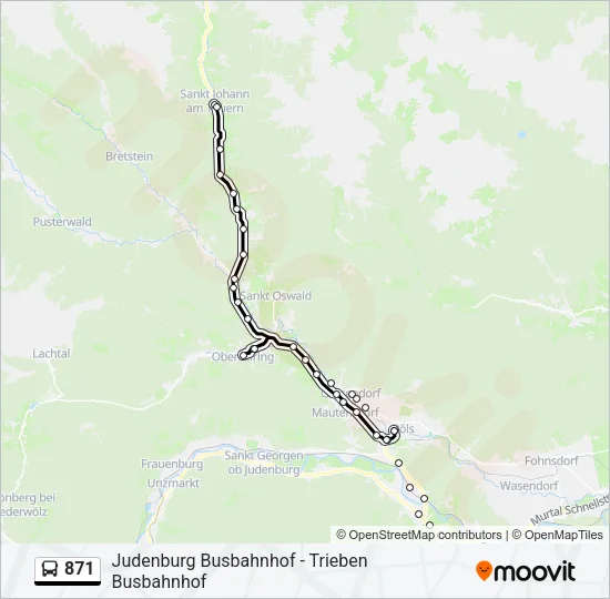 871 Bus Line Map