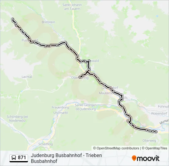 871 Bus Line Map