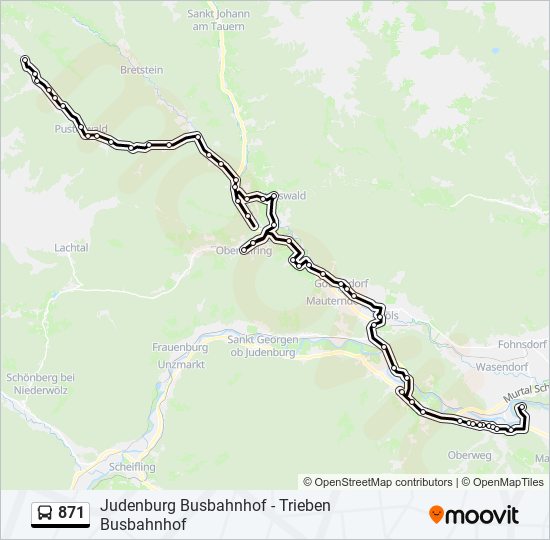 871 bus Line Map