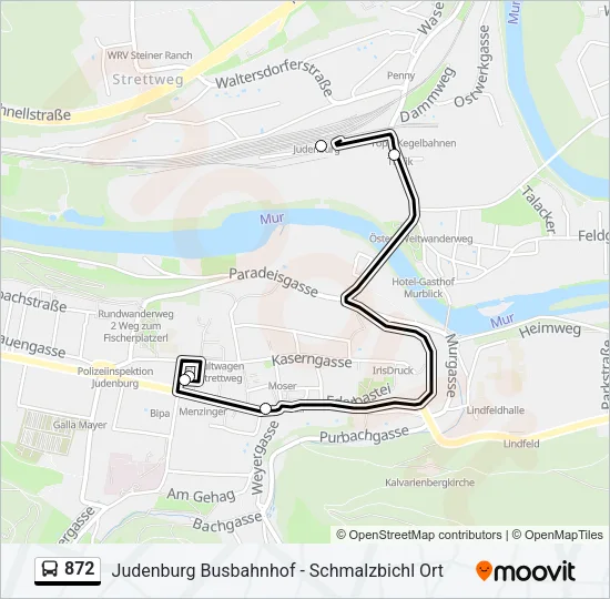 872 Bus Line Map