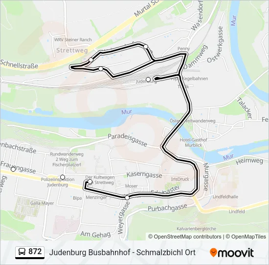 872 Bus Line Map
