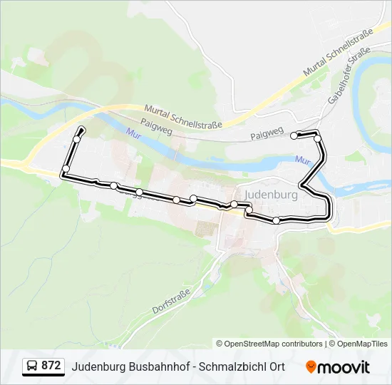 872 Bus Line Map