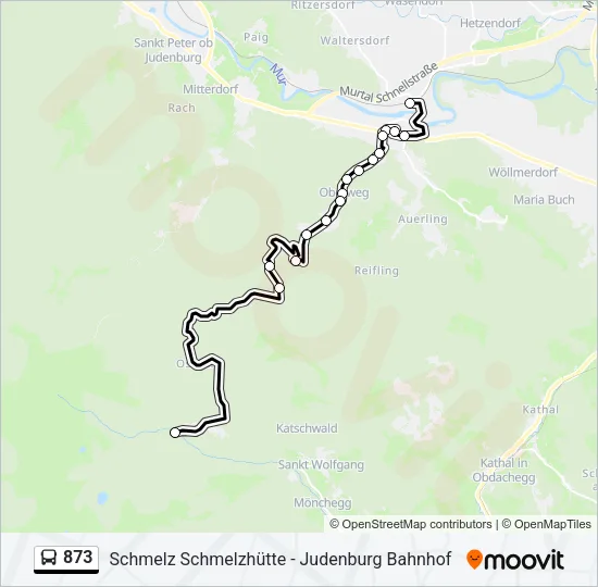 873 Bus Line Map