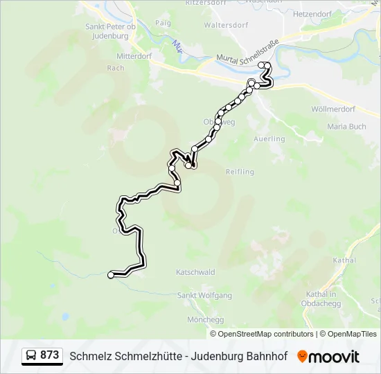 873 Bus Line Map