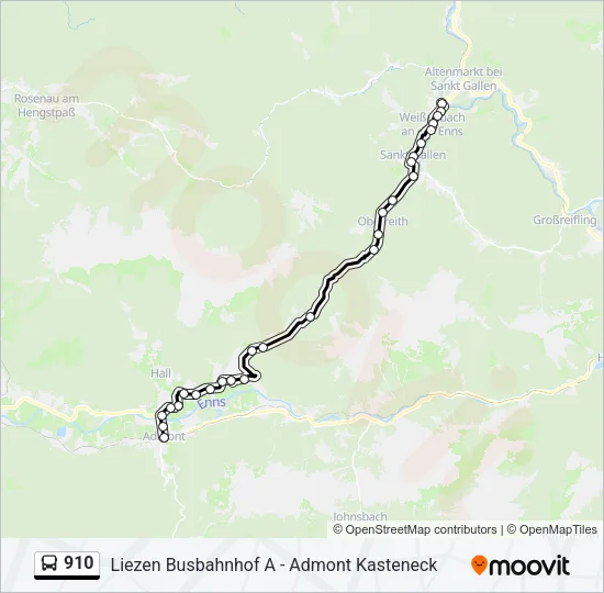 910 Bus Line Map