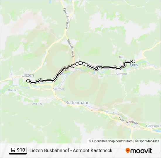 910 Route: Schedules, Stops & Maps - Liezen Bahnhof (Updated)