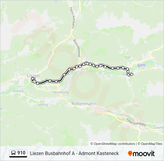 910 Bus Line Map