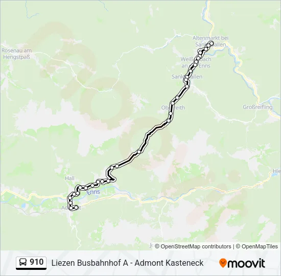 910 Bus Line Map