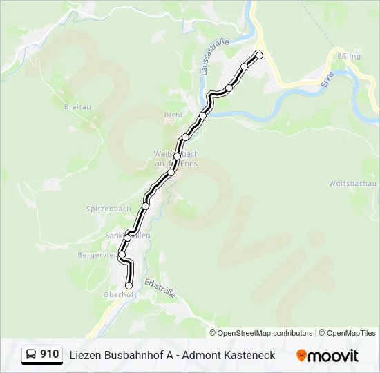 910 Bus Line Map