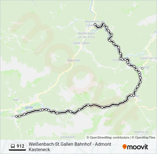 912 Bus Line Map