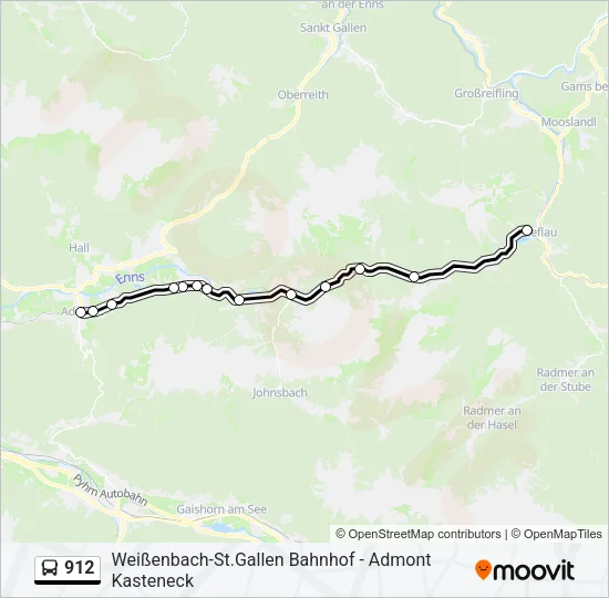 912 Bus Line Map
