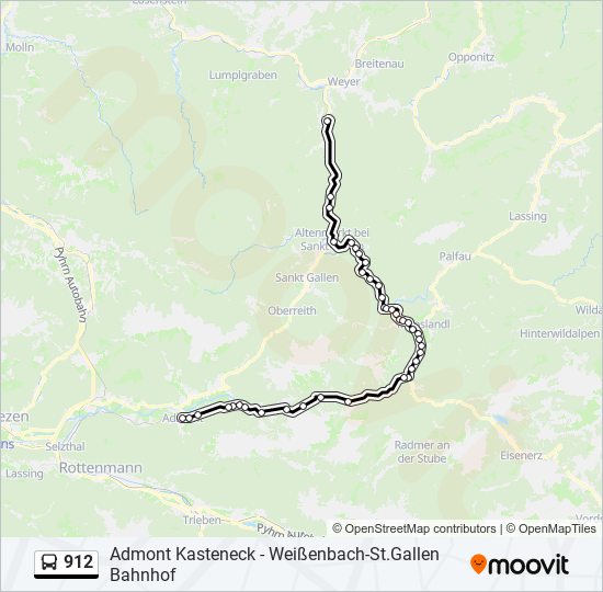 912 bus Line Map