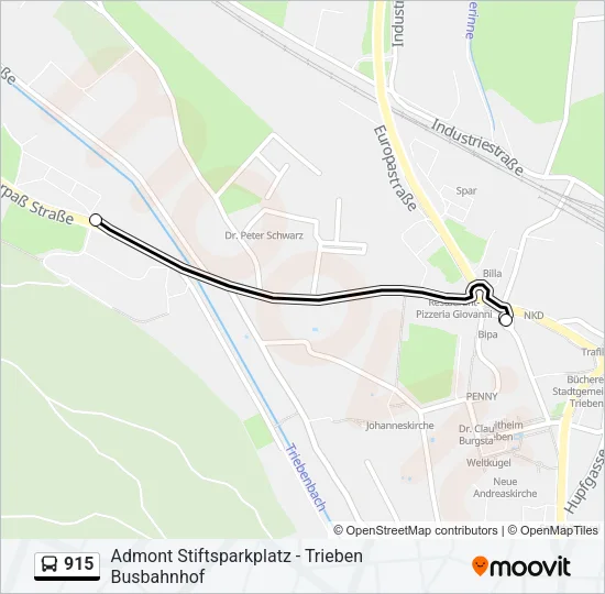 915 Bus Line Map
