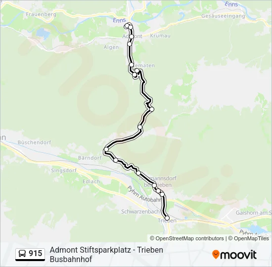 915 Bus Line Map