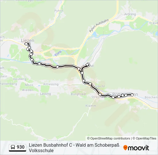 930 Bus Line Map