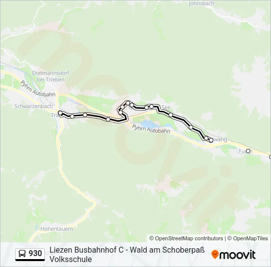 930 Bus Line Map